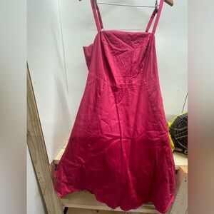 Torrid Fuchsia Satin Midi Dress
